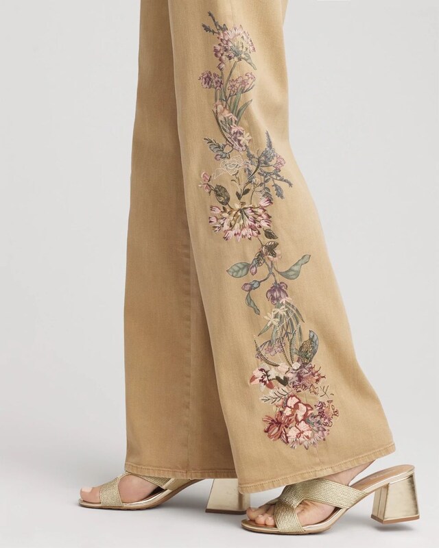 Embroidered High-Rise Wide-Leg Jeans - image 4